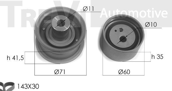 TREVI AUTOMOTIVE paskirstymo diržo komplektas KD1145